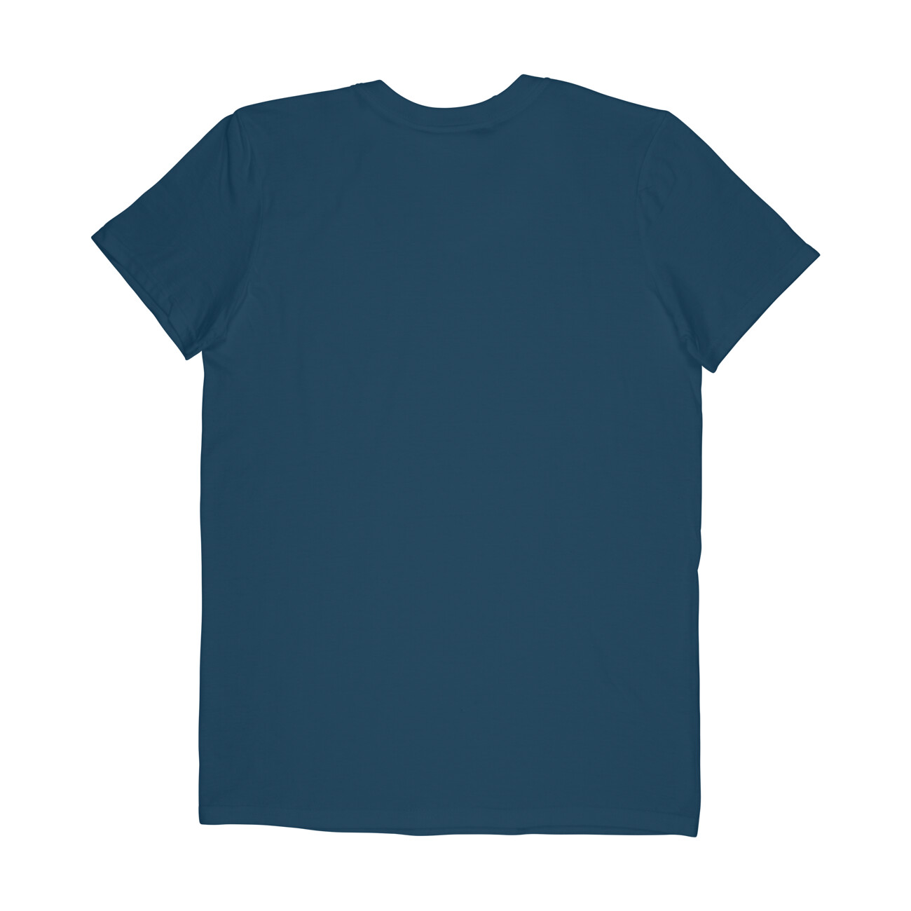 Plain Navy Blue V Neck T shirt - Image 2