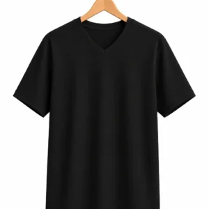 Plain Black V Neck T shirt