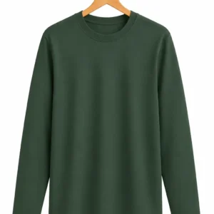 Plain Olive Green Full Sleeve T shirt